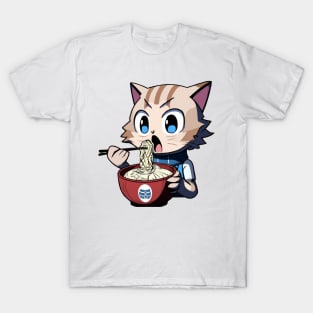 Cute cat eating ramen T-Shirt